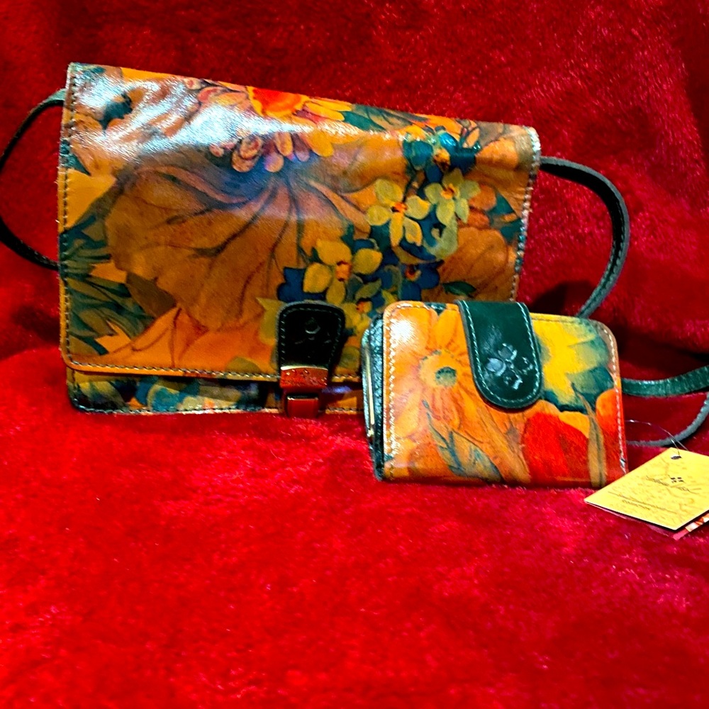 Patricia Nash!!  Rarely used crossbody and brand new wallet set!